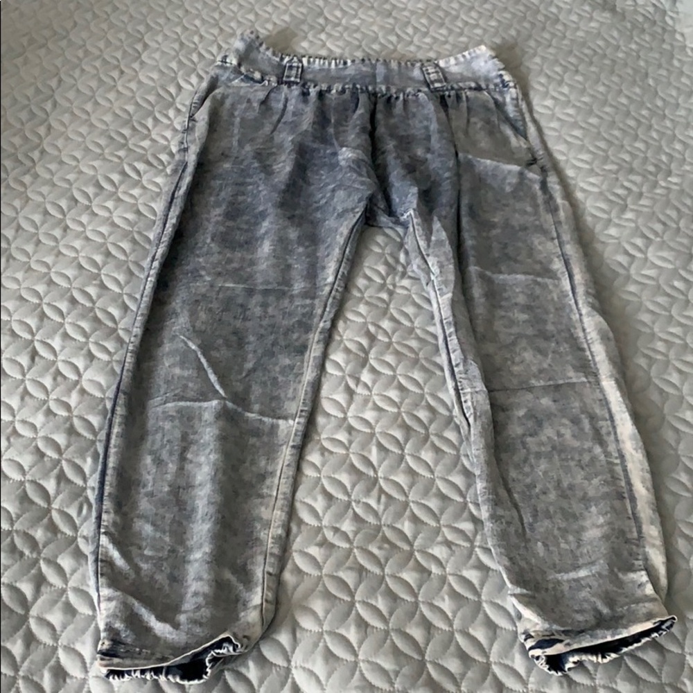 Acid wash casual pants